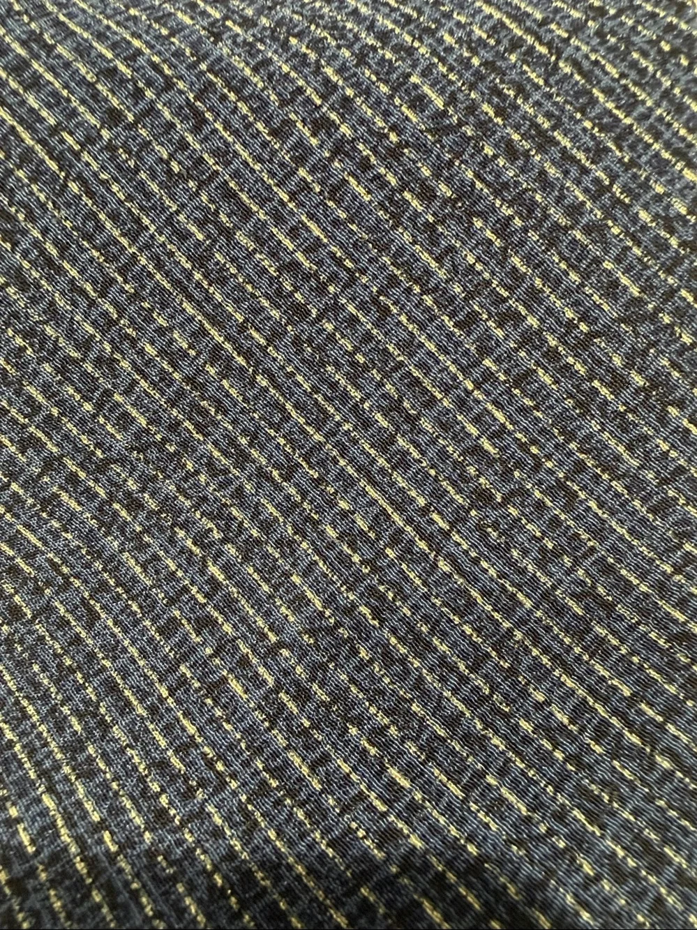 Armani Collezioni Navy Blue Textured Diagonal Weave Silk Tie